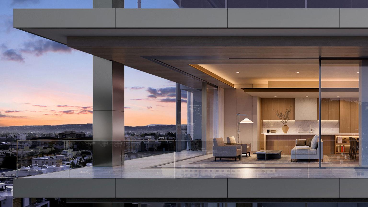 See Inside the Penthouse At 8899 Beverly Blvd That Completely Surrounded by  Glass, Architectural Digest